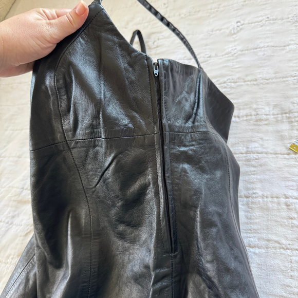 Guess VTG NWT 100% Leather Mini / Party Dress • Size: “L” (fits like a S or 4) - Picture 7 of 10